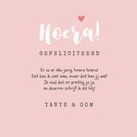 Verjaardagskaart kind paard roze meisje hartjes 3