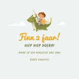 Verjaardagskaart kind sprookje ridder draak kasteel 3