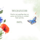 Verjaardagskaart klaprozen korenbloemen vlinder 3