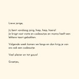 Verjaardagskaart kleine ridder op zijn paard 3