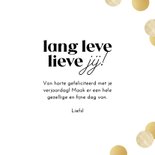Verjaardagskaart lang leve lieve jij confetti goud 3
