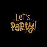 Verjaardagskaart let's party speelse typografie goudlook 2