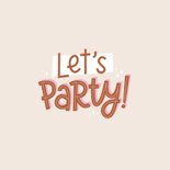 Verjaardagskaart let's party speelse typografie 2