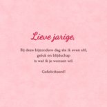 Verjaardagskaart liefdevol vlinders roze hartjes jarig 3