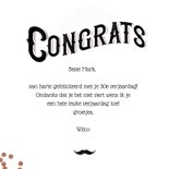 Verjaardagskaart man western typografie snor vintage 3