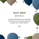 Verjaardagskaart met ballonnen stoere kleuren twee foto's 3