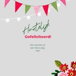 Verjaardagskaart met cocktails en wijn slingers en lichtjes 3