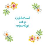 Verjaardagskaart met foto en bloemenkrans 3