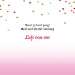 Verjaardagskaart met gezellige katjes die een feestje vieren 3