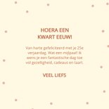 Verjaardagskaart met grote roze 25 een kwart eeuw 3