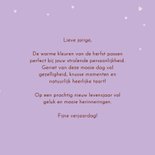 Verjaardagskaart met kleurrijk herfstboeket, label & hartjes 3