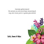 Verjaardagskaart met lama bloemenkroon 3