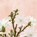 Verjaardagskaart met magnolia-bloemen 2