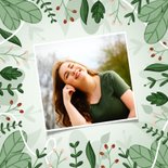 Verjaardagskaart met plantjes en happy birthday 2