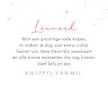Verjaardagskaart met rode tulpen in waterverf 3