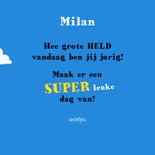 Verjaardagskaart met Superkat! 3