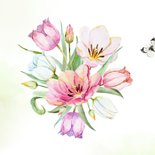 Verjaardagskaart met tulpenboeket 2