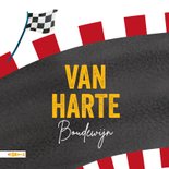 Verjaardagskaart met vintage raceauto 2