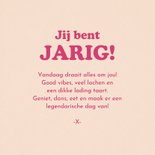 Verjaardagskaart modern hip groovy hoera roze 3