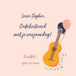 Verjaardagskaart muziek en vliegtuig 3