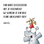 Verjaardagskaart nijlpaard - Hippo birthday!! 3