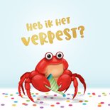 Verjaardagskaart oh crab grappig dieren confetti feest 2