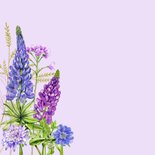 Verjaardagskaart oma wilde bloemen in het paars 2