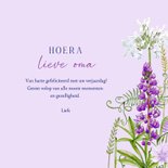 Verjaardagskaart oma wilde bloemen in het paars 3