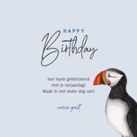 Verjaardagskaart papegaaiduiker aan zee 3
