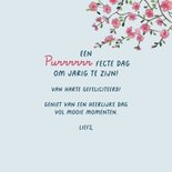 Verjaardagskaart Parijs balkon met kat en Frans ontbijt 3