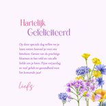 Verjaardagskaart pinksterbloemen en veldbloemen 3