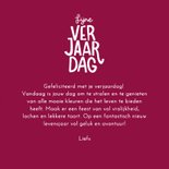 Verjaardagskaart rode en roze bloemen explosie 3