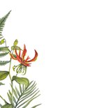 Verjaardagskaart rode tropische bloemen 2