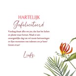Verjaardagskaart rode tropische bloemen 3