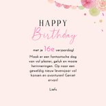 Verjaardagskaart roze scooter met ballonnen 3