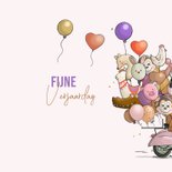 Verjaardagskaart scooter met ballonnen 3