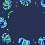 Verjaardagskaart slingers blauw 2