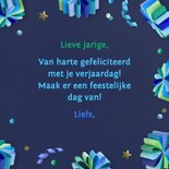 Verjaardagskaart slingers blauw 3