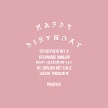 Verjaardagskaart smiley roze happy birthday 3