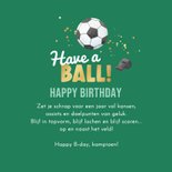 Verjaardagskaart sport voetbal aftrappen stoer sportief 3