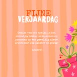 Verjaardagskaart spritz cadeau en bloemen 3