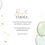Verjaardagskaart stijlvol ballonnen confettisnippers foto 3