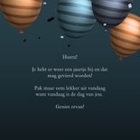 Verjaardagskaart stijlvolle trendy 3d ballonnen gestreept 3