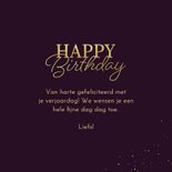 Verjaardagskaart strikje happy birthday goudlook 3