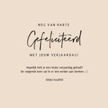 Verjaardagskaart te laat confetti goud 3