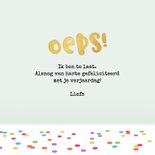 Verjaardagskaart te laat oh crab gefeliciteerd confetti 3