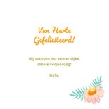 Verjaardagskaart tekst met bloemen vrolijk 3