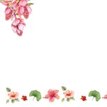 Verjaardagskaart tropische bloemen 2