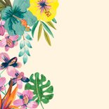 Verjaardagskaart tropische zomer bloemen 2