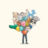 Verjaardagskaart tuktuk met ballonnen 2